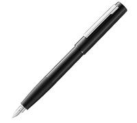 Lamy Pluma estilográfica aion black: pluma moderna con cuerpo de aluminio anodizado, ligera y sin juntas, clip de acero inoxidable y plumín de acero EF, incluye cartucho de tinta azul T10