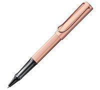 Lamy Rotulador Lx de rosegold: roller ligero con agarre ergonómico transparente y ancho de trazo M; cuerpo de aluminio anodizado; incluye recambio M 63 con tinta negra y estuche metálico