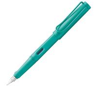 Lamy safari aquamarine Pluma estilográfica con mango ergonómico y plumín de acero pulido en ancho de trazo EF, plástico ASA, incluye cartucho de tinta azul T 10, para diestros