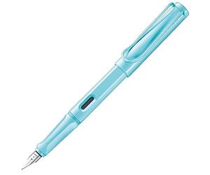 Lamy safari aquasky - Pluma estilográfica con punta ergonómica y plumín de acero pulido para zurdos (LH) en tamaño M - ideal para todo tipo de letra y caligrafía - in artucho T 10 azul
