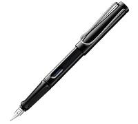 Lamy safari black - Pluma estilográfica con empuñadura ergonómica y plumín de acero pulido en tamaño EF - ideal para cualquier escritura y caligrafía - incluye cartucho T 10 azul - Diestro