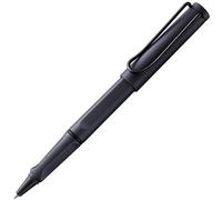 Lamy Safari - Bolígrafo de punta redonda de acero negro, bolígrafo clásico atemporal con agarre ergonómico y ancho de línea M, carcasa de plástico ASA robusta, con recambio M 63 en color azul