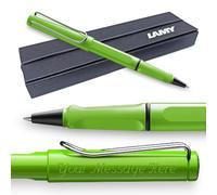 Lamy Safari - Bolígrafo roller con grabado personalizado, agarre ergonómico, ancho de trazo medio, plástico ASA robusto, incluye recambio azul M 63 y viene en caja de regalo (verde)