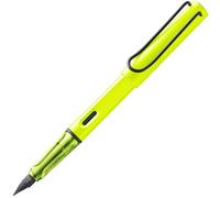 Lamy safari neonyellow - Pluma estilográfica con empuñadura ergonómica y plumín de acero pulido en tamaño M - ideal para cualquier escritura y caligrafía - incluye cartucho T 10 azul - Diestro
