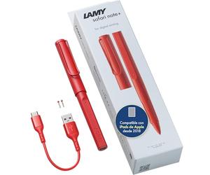 LAMY Safari Note+ Red lápiz para iPad - rechazo de Palma y sensibilidad a la inclinación y empuñadura ergonómica - Compatible con Varios Modelos de iPad - hasta 10 Horas de duración de batería