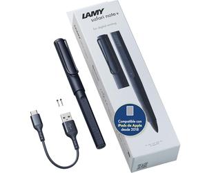 LAMY safari note+ steel black lápiz para iPad - rechazo de palma y sensibilidad a la inclinación y empuñadura ergonómica - compatible con varios modelos de iPad - hasta 10 horas de duración de batería