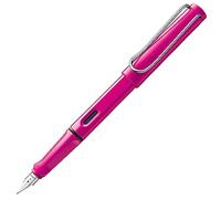 Lamy safari pink - Pluma estilográfica con empuñadura ergonómica y plumín de acero pulido para zurdos (LH) en tamaño M - ideal para cualquier escritura y caligrafía - incluye cartucho T 10 azul
