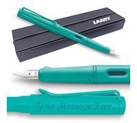Lamy Safari Pluma estilográfica Candy Aquamarine-Turquoise Special Edition + Grabado gratis + caja de regalo (punta mediana)