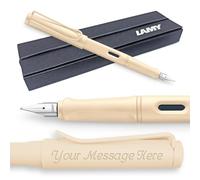 LAMY Safari - Pluma estilográfica edición especial, color crema con agarre ergonómico y diseño atemporal, plumín M - Personalizable con grabado