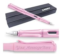 Lamy Safari - Pluma estilográfica rosa claro, edición especial 2023, punta media, grabado y caja de regalo