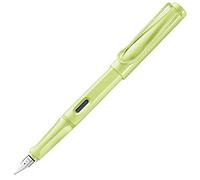 Lamy safari springgreen - Pluma estilográfica con punta ergonómica y plumín de acero pulido para zurdos (LH) en tamaño M - ideal para todo tipo de letra y caligrafía - in artucho T 10 azul