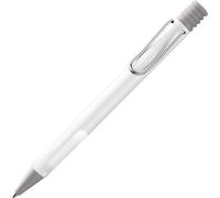 Lamy safari white - Bolígrafo con empuñadura ergonómica y ancho de trazo M - para una escritura larga y agradable - hecho de robusto plástico ASA - con recambio de gran capacidad M 16 en azul