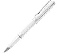 Lamy safari white - Bolígrafo roller con empuñadura ergonómica y ancho de trazo M - para una escritura larga y agradable - hecho de plástico robusto ASA - con recambio Rollerball M 63 en azul