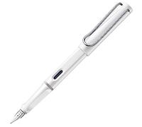 Lamy safari white - Pluma estilográfica con empuñadura ergonómica y plumín de acero pulido en tamaño M - ideal para cualquier escritura y caligrafía - incluye cartucho T 10 azul - Diestro