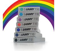 Lamy T10 Surtido Color Paquete Fuente Pluma Cartuchos De Tinta Recambios Repuesto Reemplazo Para Todos Los Lamy Estilográfica Plumas (1 Paquete De Cada Color - 7 Paquetes - 35 Cartuchos - Negro, Rojo, Lavable Azul, Verde, Violeta / Violeta, Turquesa & Azul Negro)