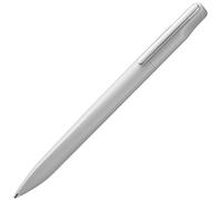 Lamy xevo lightgrey: bolígrafo equilibrado con mecanismo giratorio y ancho de trazo M; forma triangular con clip metálico; incluye recambio de gran capacidad M 16 en azul.
