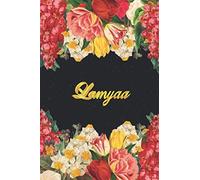 Lamyaa: Lined Notebook / Journal with Personalized Name, & Monogram initial L on the Back Cover, Floral Cover, Gift for Girls & Women