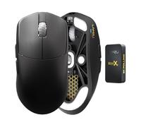 Lamzu Maya X Ratón Gaming Inalámbrico, Ultraligero 47g, Interruptor Óptico, Máximo 30000 DPI, Simétrico, MCU Nordic 52840, Codificador a Prueba de Polvo, Sensor PAW3950 (Maya Más Grande) (Negro)