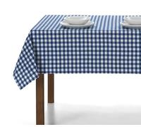 LAN&LAN Mantel Mesa Rectangular de Tela con Cuadros Vichy para Interior y Exterior - Manteles de Mesa Comedor y Picnic (Azul, 140 x 180)