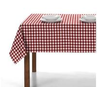 LAN&LAN Mantel Mesa Rectangular de Tela con Cuadros Vichy para Interior y Exterior - Manteles de Mesa Comedor y Picnic (Rojo, 140 x 180)