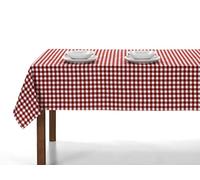 LAN&LAN - Mantel Rectangular de Tela con Cuadros Vichy para Interior y Exterior, Manteles de Mesa para Comedor y Picnic (Rojo, 140 x 180)
