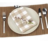 LAN&LAN - Servilletas de Tela Rectangulares 45 x 45 cm, para Comedor o Mantel Lavables (Pack de 12, Beige)