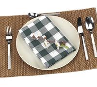 LAN&LAN - Servilletas de Tela Rectangulares 45 x 45 cm, para Comedor o Mantel Lavables (Pack de 12, Verde)