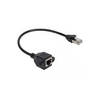 LAN Network Cable Extension Male to Female with Screw Hole C Fixable Adapter Cable for Reliable Network Connections