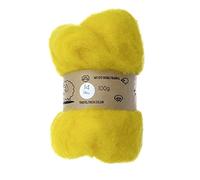 Lana cardada para fieltro, lana de fieltro con aguja, batt de lana, lana para manualidades, sombra individual, 3.5 onzas (amarillo, 14))