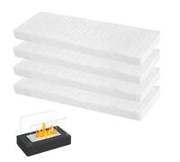 Lana CeráMica para Chimeneas de Etanol, 4 Piezas de Lana CeráMica para Bioetanol 30*10*2cm, Chimenea Estufa Interior Gel Etanol Esponja CeráMica para Quemador de Bioetanol