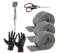 Lana de acero para control de ratones, control de ratones de lana de acero, protección contra los animales en los agujeros, protege contra los animales, kit de lana de acero, tela de relleno para l