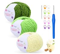 Lana de felpa mullida para ganchillo, 3 x 50 g con aguja de 4 mm, suave como la lana de bebé, crochet para mantas de bebé, amigurumi, decoración del hogar