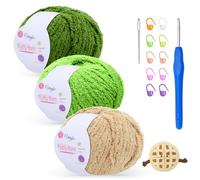 Lana de felpa mullida para ganchillo, 3 x 50 g con aguja de 4 mm, suave como la lana de bebé, crochet para mantas de bebé, amigurumi, decoración del hogar