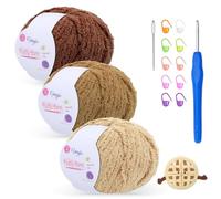 Lana de felpa mullida para ganchillo, 3 x 50 g con aguja de 4 mm, suave como la lana de bebé, crochet para mantas de bebé, amigurumi, decoración del hogar