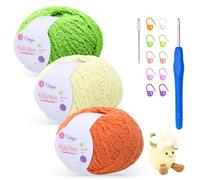 Lana de felpa mullida para ganchillo, 3 x 50 g con aguja de 4 mm, suave como la lana de bebé, crochet para mantas de bebé, amigurumi, decoración del hogar
