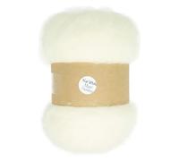 Lana de fieltro de aguja, 100 g, con listón cardado para aguja y fieltro húmedo, núcleo y acabado, Maori DHG, color crema blanco natural