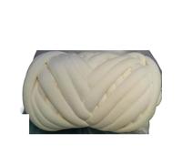 Lana Gruesa 500 g de hilo grueso algodón con núcleo terciopelo súper for tejer mantas, gorros y proyectos DIY. Ideal for a mano, hacer hilados bordar(Cream yellow 500g)