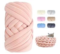 Lana Gruesa para Tejer a Mano - 500g Longitud Aprox 25 m XXL Chunky Yarn DIY Lana Gorda para Tejer con Las Manos, Lana para Crochet, Ovillos de Lana Gruesa para Tejer Manta, Bolso, Almohada,Rosa Claro