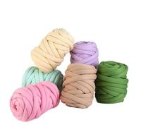 Lana gruesa para tejer a mano, Super Chunky Cotton Yarn Hand Knitted Blanket Cushion Heart Filling Rope Multicolor 250g(Khaki 250g 0.25kg or so)