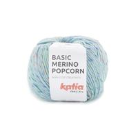 Lana Katia BASIC MERINO POPCORN color 101 (205 azul claro)