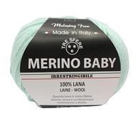 Lana Merino Baby 100% merino de 50 g - 175 metros para ganchillo 3 para cubiertas de nenonato y prendas de vestir de calidad superior - Made in Italy (BABY, verde azulado - 021)