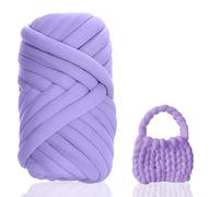 Lana para tejer con los brazos, 500 g, para tejer a mano, tamaño XXL, hilo tubular, para ganchillo, para cubierta, punto grueso, hilo suave, para mascotas, cama, sofá, roving (morado)