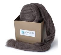 Lana Peinada para Fieltrado, 226g de Madeja Cardada para Fieltro de Aguja, Fieltro Húmedo, Manualidades con Hilado Manual, Colores Naturales, Sin Tratar (Moka)