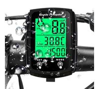 LANAFAY Cuentakilómetros Bicicleta IPX6 Impermeable, 20 Funciones Velocimetro Bicicletam con Botones Grandes, Velocímetro De Bicicleta con Pantalla LED de Retroiluminación y Soporte, Control Tactil