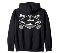 Lanai Hawái Isla Palmeras Tortuga Marina Recuerdo Sudadera con Capucha