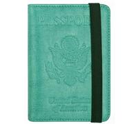 LANANAI Tarjetero de piel sintética con ranura para múltiples tarjetas, antimagnético, bolsa para pasaporte de Estados Unidos con ventana de espejo, Green, 14 x 10 cm, Casual