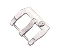 LANAPPTLTG Accesorios for reloj, hebilla de reloj de acero inoxidable, color plateado y negro, 18mm, 20mm, 22mm, 24mm, cierre de calavera cepillado de Metal, correa de reloj(Silver,20mm)