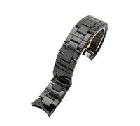 LANAPPTLTG Ajuste for Armani Ar1451/1452/1400/1410/1421/1440 22 24mm personalidad de negocios correas de reloj de seguridad negras de cerámica brillante(AR1410-Rose)
