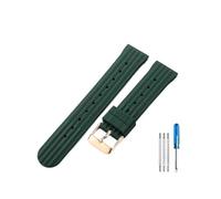 LANAPPTLTG Ajuste for Casio Ajuste for Seiko Ajuste for Breitling Ajuste for Citizen Ajuste for Longines Correa de reloj de silicona deportiva de 20 mm Accesorios de goma suave(Green-Rose-K1,20mm)