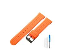 LANAPPTLTG Ajuste for Casio Ajuste for Seiko Ajuste for Breitling Ajuste for Citizen Ajuste for Longines Correa de reloj de silicona deportiva de 20 mm Accesorios de goma suave(Orange-Black-K1,20mm)